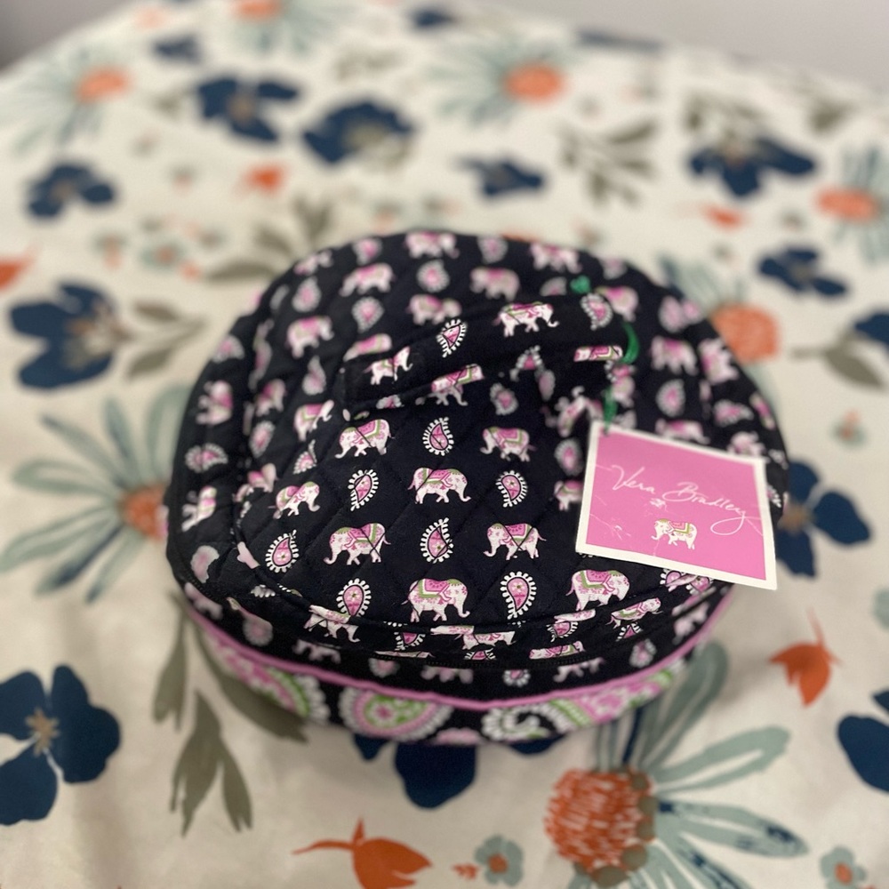 *RARE* NWT retired Vera Bradley Pink Elephants cosmetic makeup case bag